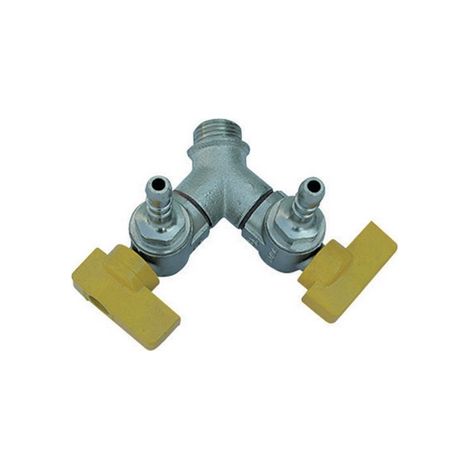 BOLLA MASCHIO 2 RUBINETTI A SQUADRA- 1/2 x 13 Metano DN 15- ENOLG- pezzi 1