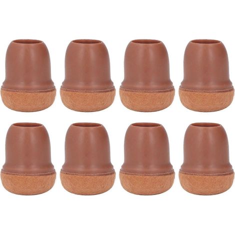 8-teiliges Stuhlbein-Schutzset aus TPE für Tisch und Hocker, braun, Größe S