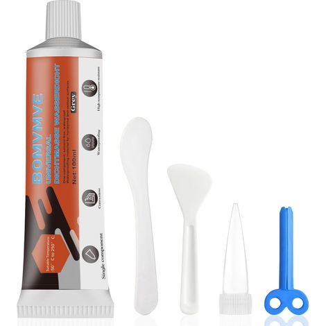 Mastic Universel Etanche, Mastic D'étanchéité, Mastic D'étanchéité  Barrière Anti-eau Adhérente,Etanchéité en Plastique Liquide Idéal pour les Gouttières,les Terrasses,les Véhicules Automobiles (1/5)