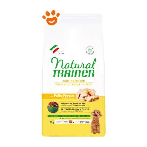 Natural Trainer Dog Adult Small & Toy Pollo 1 → Sacco 2 kg Cibo Secco Cani