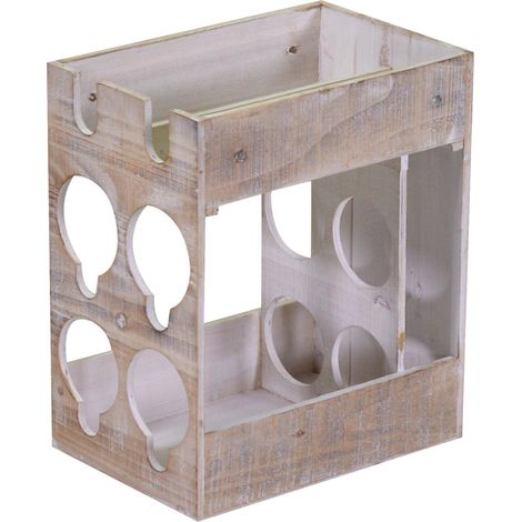 Holz Flaschenhalter 6 Plätze 30x20x34cm (1/2)