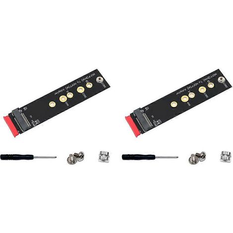 Lot de 2 Version M.2 (NGFF) Clé B+M pour Clé M adaptateur pour PCI-E Bus SSD Supports 2242/2260/2280 Type M.2 Clé M SSD Dimension (1/5)