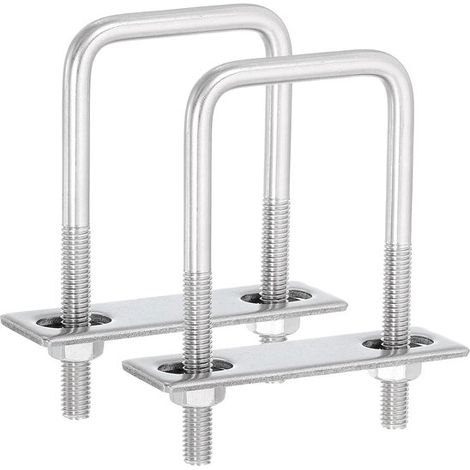 2 pernos en U cuadrados de acero inoxidable 304 - M8 x 50 x 100 mm (1/4)