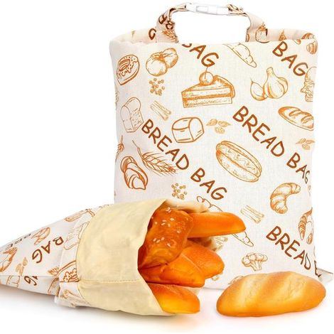 2 sacchetti per pane in cera d'api, sacchetti per sandwich, sacchetti riutilizzabili per congelatore, ermetici, per pane fatto in casa, 43 x 30 cm (1/5)