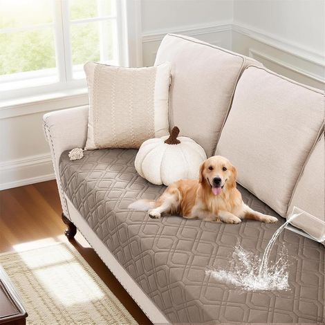 Waterproof Sofa Cover - Non-slip Sofa Cover, Sofa Seat Covers, Pet Furniture Protector, Outdoor Sofa Cover (Taupe, 32x82in/81x208cm) (1/5)