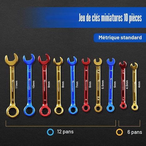 Lot de 10 mini clés mixtes 4-11mm, (1/4)
