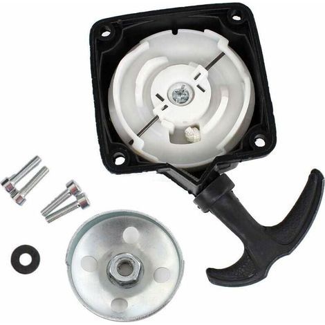 Lanceur et Plaque Démarreur pour Debroussailleuse Pompe Tariere 2temps 30cc a 50cc Entraxe 67mm (1/5)