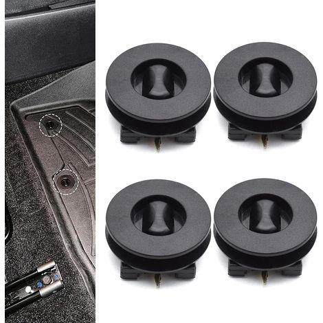 4pcs Tappetini auto, clip di fissaggio antiscivolo in plastica a torsione, nero, doppio strato, pinze porta-clip (1/4)