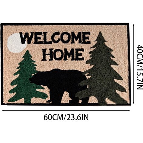 Tapis D'Accueil - Tapis De Seuil Extérieur Anti-dérapant En Feutre Caoutchouc - Pour Porche Avant Entrée Chambre Cour Jardin - 60 x 40 cm (1/5)