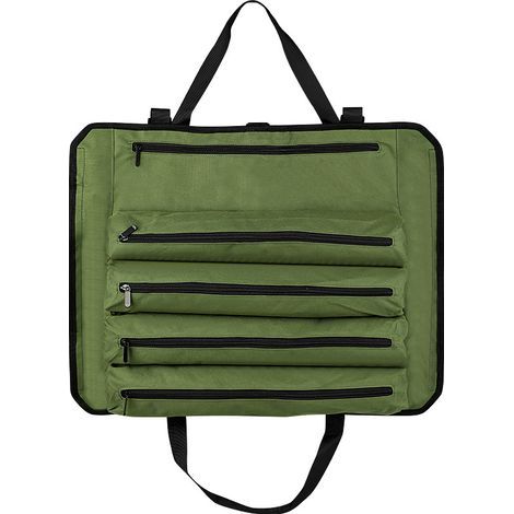 Bolsa de herramientas multifuncional de gran capacidad para guardar herramientas y kits de mantenimiento de vehículos, color verde. (1/5)
