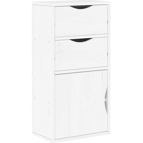 Mueble auxiliar de madera de pino macizo 40 x 24 x 79 cm gran espacio de almacenaje estilo rústico acabado madera blanca 020058045 (1/5)