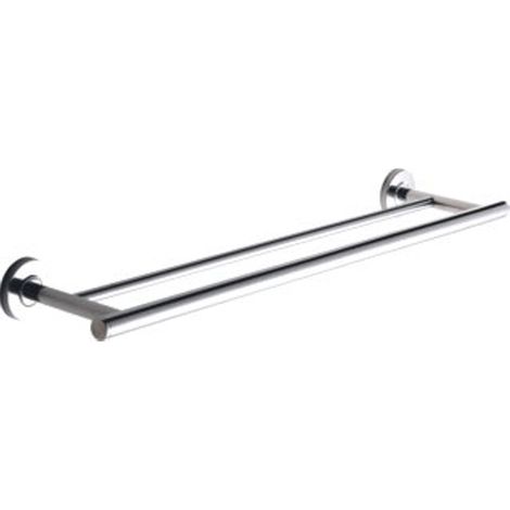 Barre porte-serviettes double KWC, MEDIUS, acier inoxydable, 600x54x125 mm, montage apparent, haute brillance