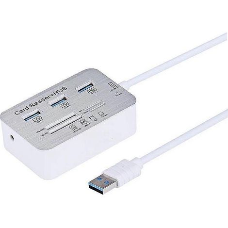 7-in-1 Hub + 4-Port-Erweiterung für SD-, TF-, MS-, M2- und MMC-Speicherkarten, Adapter für USB-Sticks, PC, Laptop, USB-Maus und Tastatur. (1/5)