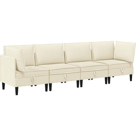 Ensemble de meubles pour le salon 4 pcs Crème Tissu vidaXL (1/5)
