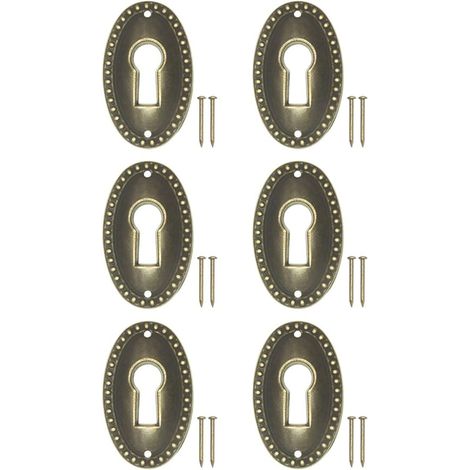 Antique Oval Lock Rosettes 37x23mm Brass Bronze (1/4)