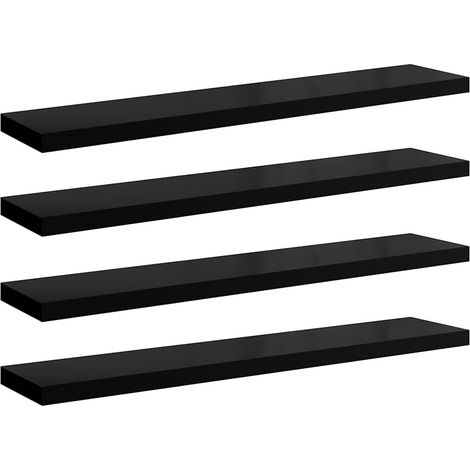 Maison Exclusive - Schweberegale 4 Stk. Hochglanz-Schwarz 120x23,