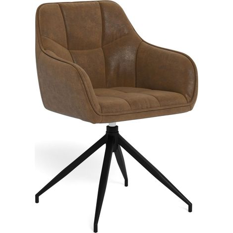 Silla Norsica 494, Marrón + Negro, 85x58x55cm, Tapiz, Metálico (1/5)