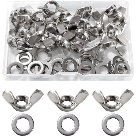 20 Pièces M8 Écrou Papillon, Écrous À Oreilles en Acier Inoxydable, d'Écrous Papillon Métriques à Main, avec 20 Pièces Rondelles Plates, pour Outils de Bricolage (1/5)