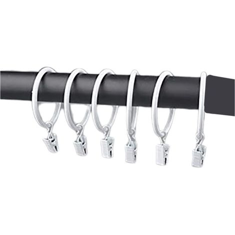 – Lot de 10 anneaux pinces en métal Ø35 mm – Fixation rapide pour rideaux légers – Pour coton léger et voilages (1/4)