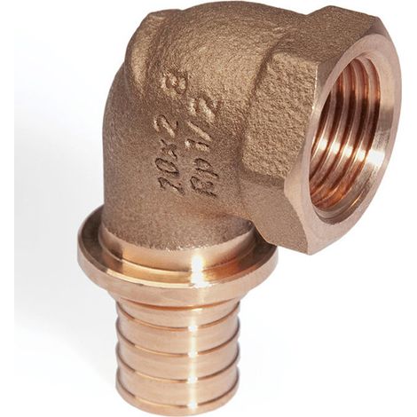 Rehau Winkelübergang Rautitan RXplus, 20mm x Rp 1/2", Rotguss (1/2)