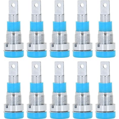 Lot de 10 douilles bananes 4mm, bleues, haute performance, longue durée de vie, connecteurs électriques pour outils de connexion (1/5)
