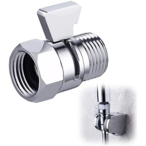Pommeau de douche robinet d'arrêt robinet d'angle stoppeur douche G1/2 laiton chrome poli, K1140B3-CH (1/5)