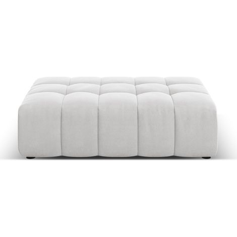 Pouf en velours argent (1/3)