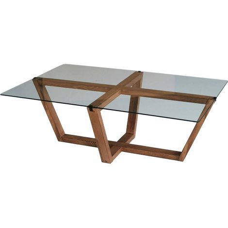 Dmora - Wohnzimmertisch Daaboubo, Niedriger Wohnzimmertisch, Kaffeeregal, Couchtisch für Sofa, 105x65h35 cm, Nussbaum (1/5)