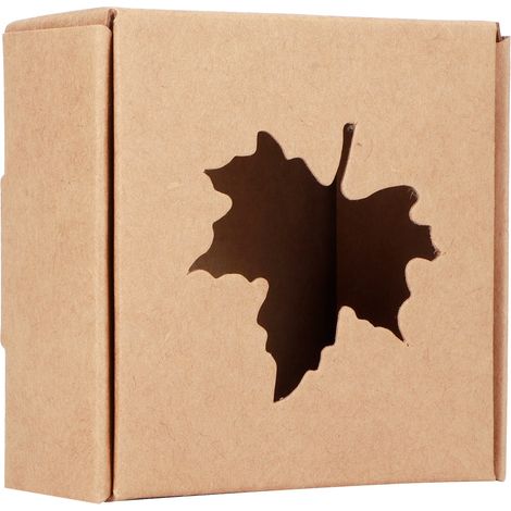 50 boîtes d'emballage en papier kraft à motif feuille d'érable, petites boîtes pour cadeaux, loisirs créatifs, mariages et fêtes (1/5)