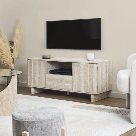 Meuble Tv - Home Deco Factory - Pietra - Blanc Et Beige