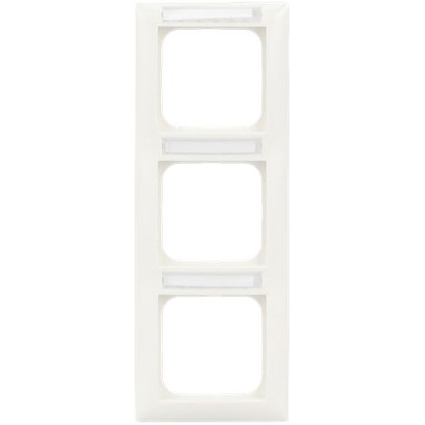 Busch-Jaeger Cadre de recouvrement avec fenêtre de visualisation, vertical avec champ d'inscription 3 fois blanc alpin - Busch-balance® SI (1723 NSK-914), 2CKA001754A4828