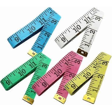 Mètre ruban - cm/pouces - 150 cm de long - Multicolore - Ruban souple et coloré pour mesurer la taille - Ruban de couture (1/3)