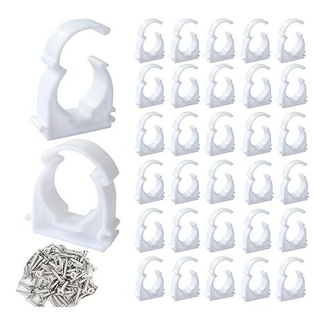 Collier Multicouche 16mm Clip de Tuyau 50Pcs Clips de Tuyau Collier de Serrage pour Les Conduites D'eau la Fixation de Conduites Domestiques Etc (M16) (1/5)