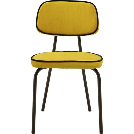 Chaise en Velours uni Dalila et passepoil noir YSABEAU (1/4)