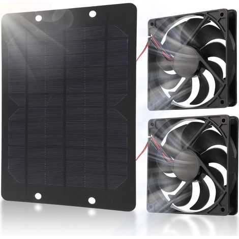 Ventilateur Solaire Double 10W 12V avec Panneau Solaire (1/5)