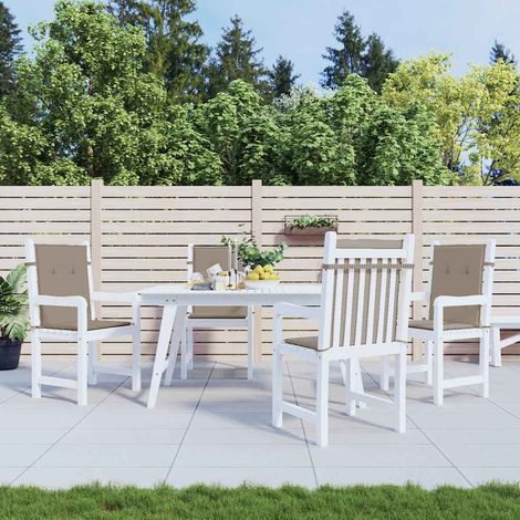 vidaXL Cojín de silla de jardín respaldo bajo 4 uds tela Oxford taupé (1/5)