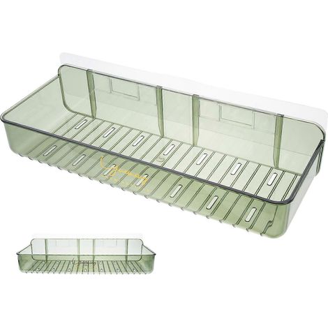 Étagère murale de rangement pour salle de bain, porte-produits d'hygiène semi-transparent, accessoires de toilette-35.5X12X5.5CM-Green