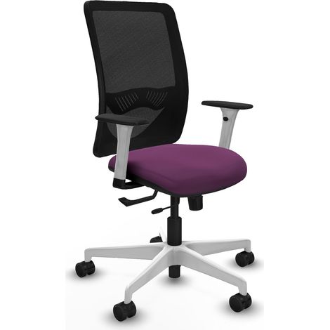 Chaise de bureau piqueras y crespo Zulema noir blanc cuir (1/2)