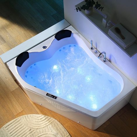 Baignoire balnéo asymétrique MARINA 2 places ARCHIPEL® 181x151 - GAUCHE (1/5)