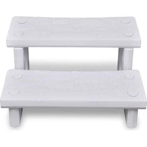 Maison Exclusive - Escalones para bañera de hidromasaje blanco