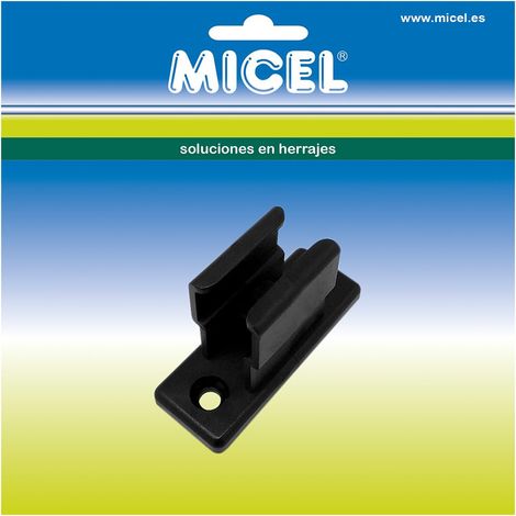MICEL - 92554 - Morsetto di fissaggio per manovella per tenda da sole, per ancoraggio a parete, colore: nero, 18,7 x 25,5 x 48,5 mm