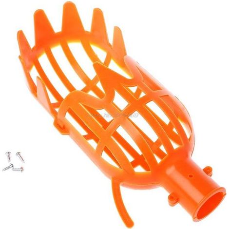 Outil de dispositif de cueillette de jardin de ferme de jardinage de récolteur de fruits en plastique portable (pas de poteau télescopique) 1 pièces (jaune) (1/5)