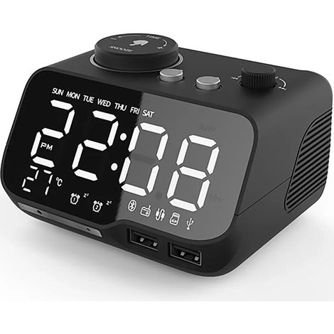 Debout radio réveil avec haut-parleur Bluetooth chargeur USB (1/5)
