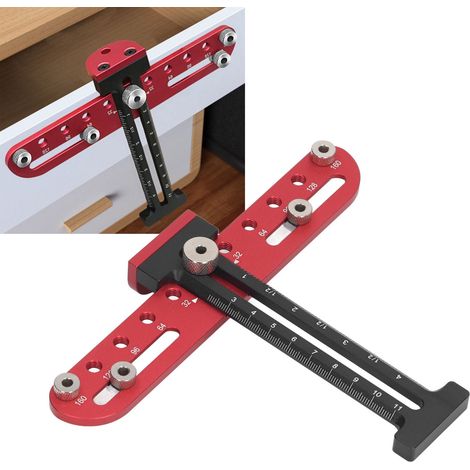Outil auxiliaire pour la pose de poignées de tiroirs et de portes en alliage d'aluminium, foret de positionnement et de perçage pour le travail du bois de type libellule (1/5)