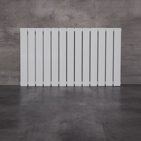 WITEN&NOCK Design Heizkörper Flachheizkörper mit Seitenanschluss Paneelheizkörper, Nabenabstand 550 mm, weiß, 60x100 cm, doppellagig