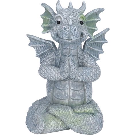 Petite statue méditative de dinosaure en résine, décoration de jardin pour arbre, cour et jardin arrière. (1/5)