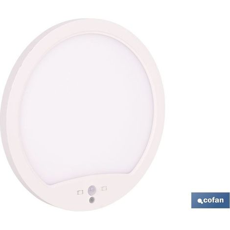 Downlight de surface blanc avec capteur de présence et crépusculaire 18 W Ø230 mm (1/4)
