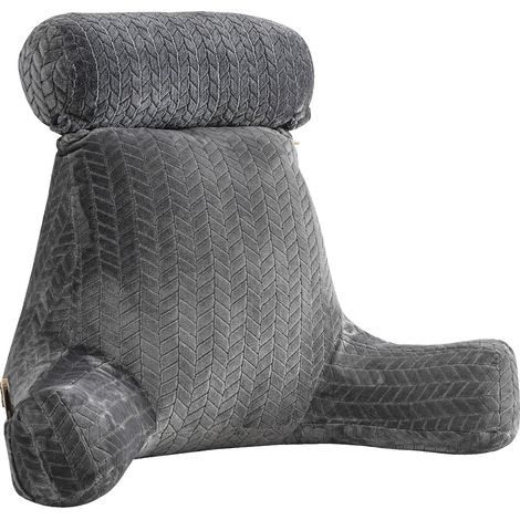 Coussin de lecture, support ergonomique, housse amovible, gris foncé (1/2)