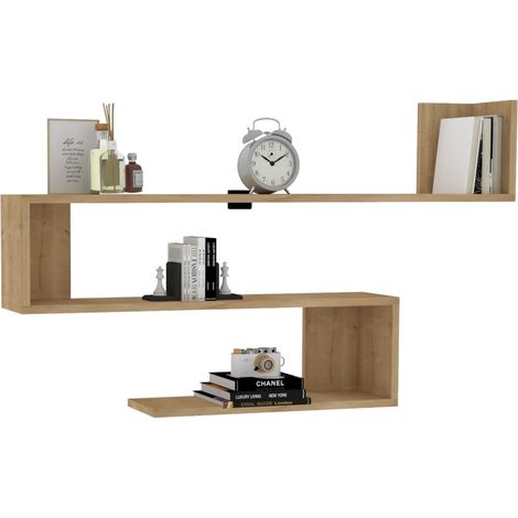 Mensola Massello, 3 Ripiani, Sfumatura Colore Struttura Rovere, 120x20x71h cm Marrone Rovere