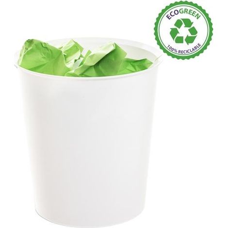 File 2000 cestino ecogreen 18 litri 240x310mm riciclato white pastello